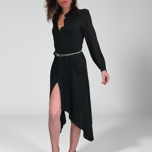 NWT Vix Paula Hermanny High-Low Black Long-Sleeve Dress - Picture 6 of 14